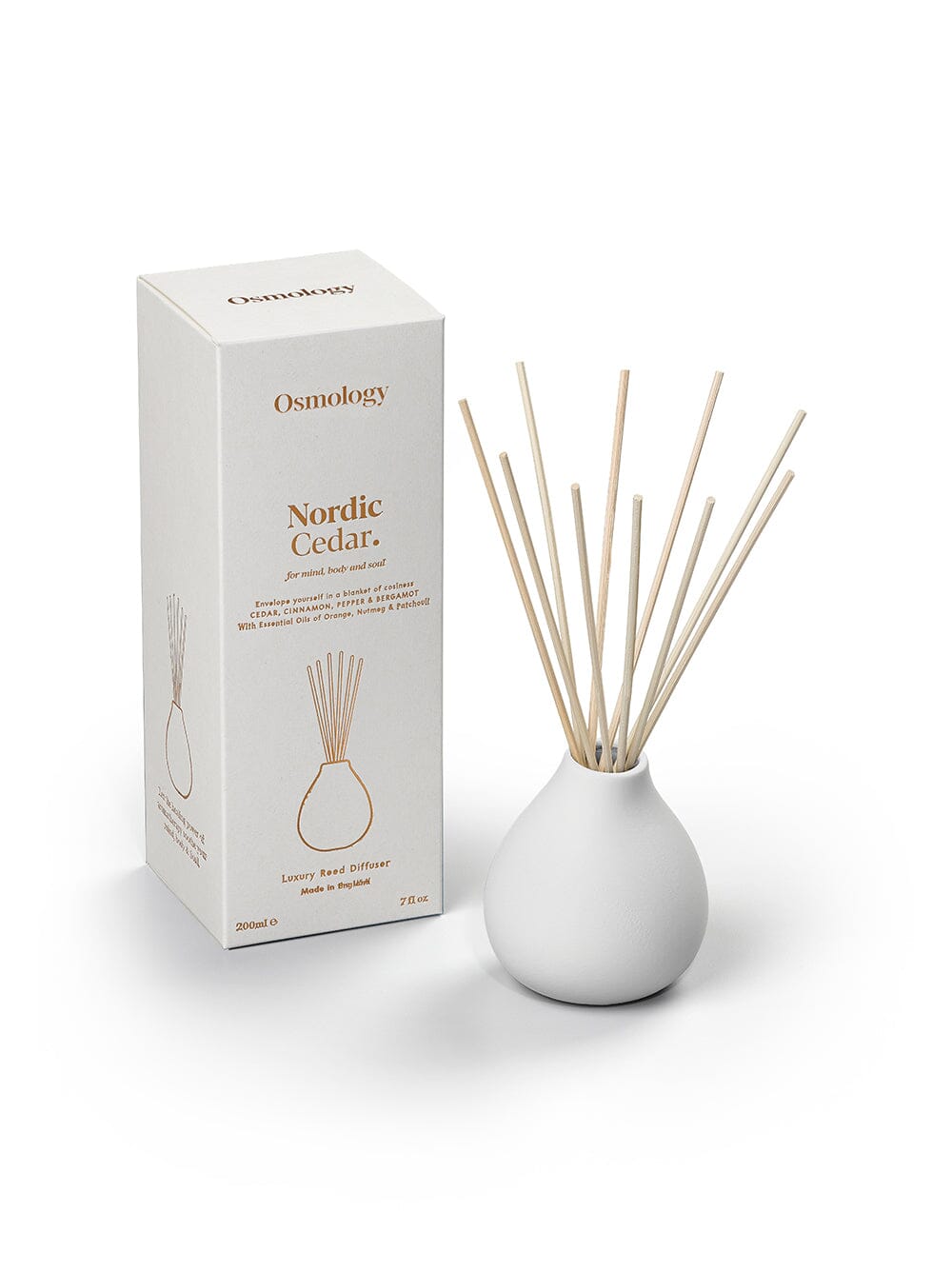 Nordic Cedar Reed Diffuser - Cedar Cinnamon and Bergamot.