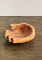 Cupped Hand Natural Eucalyptus Wood Bowl Sculpture