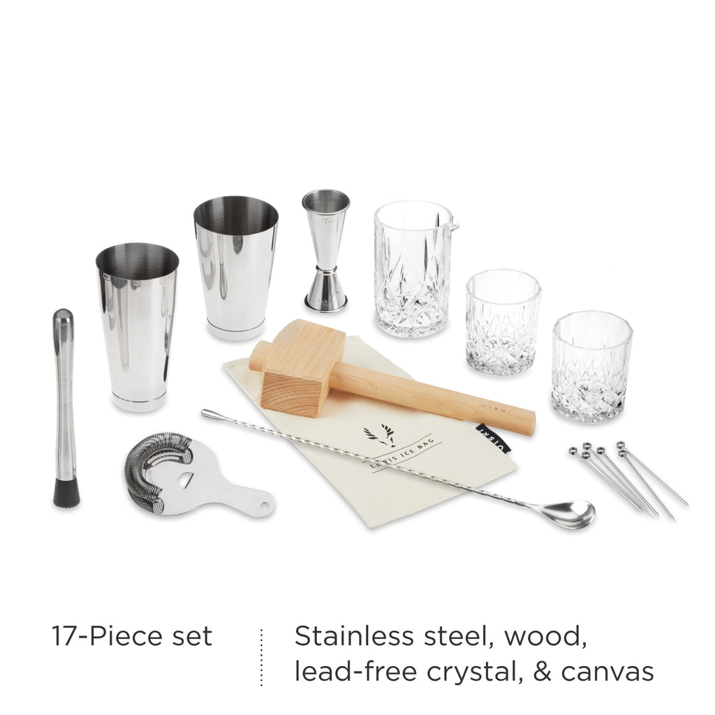 17-Piece Stainless Steel Barware Set.