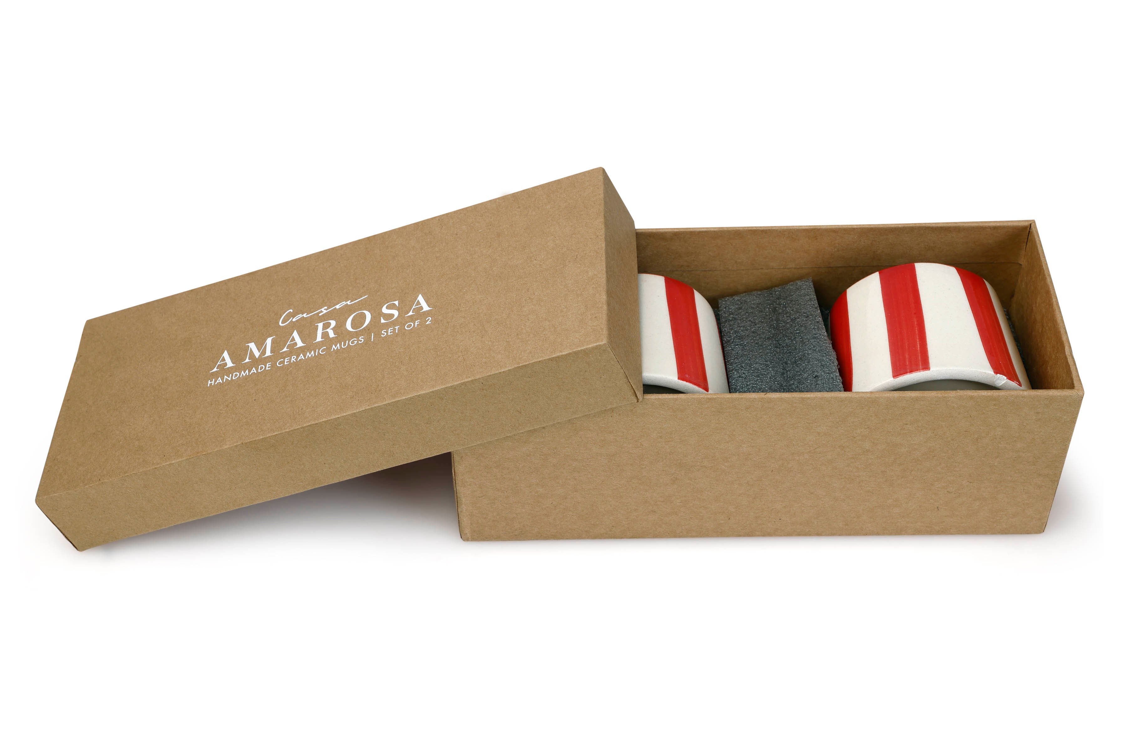 Ceramic Red Stripe  Coffee cup - 3.5 x 2.5 Inches ( Set of 4 )