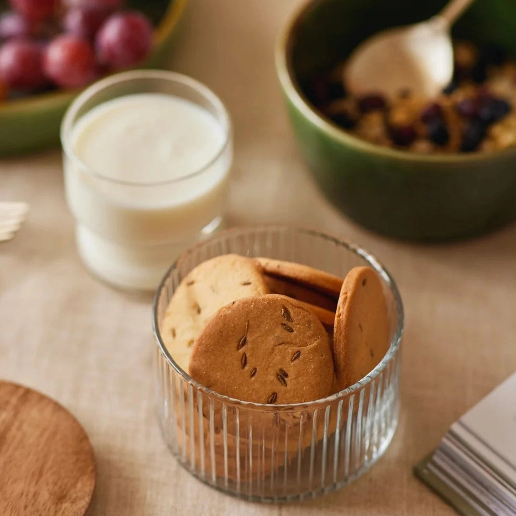 Fluted Glass Storage Jars - set of 3.