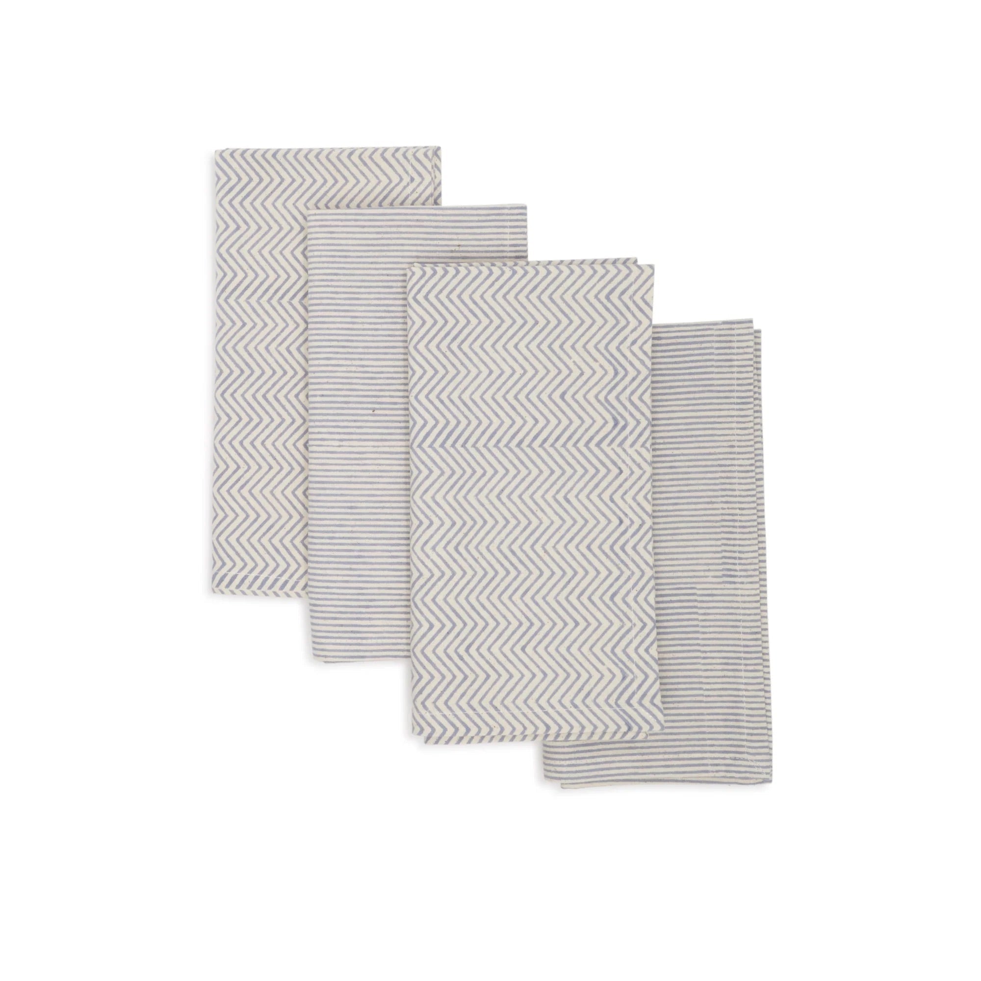 WHISPERWOOD Placemats. Set of 4. 100% Kora Cotton – Hand Block Printed – Fair Trade – Artisan Made