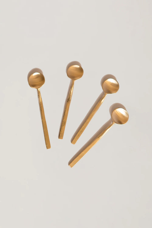 Wabi Coffee Spoons, Set of 4, Brass