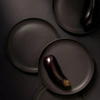 Stoneware Flat Dinner Plate | Edan 11.2" | Set of 4 by Gharyan Stoneware