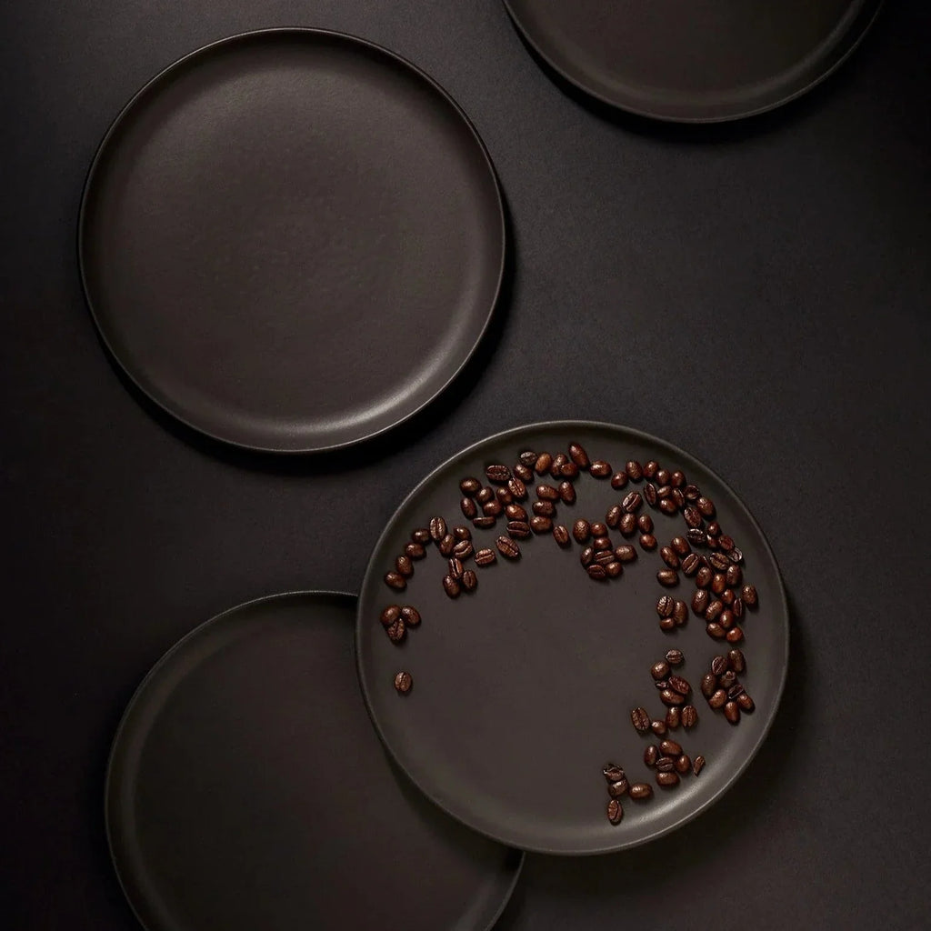 Stoneware Flat Dinner Plate | Edan 11.2" | Set of 4 by Gharyan Stoneware