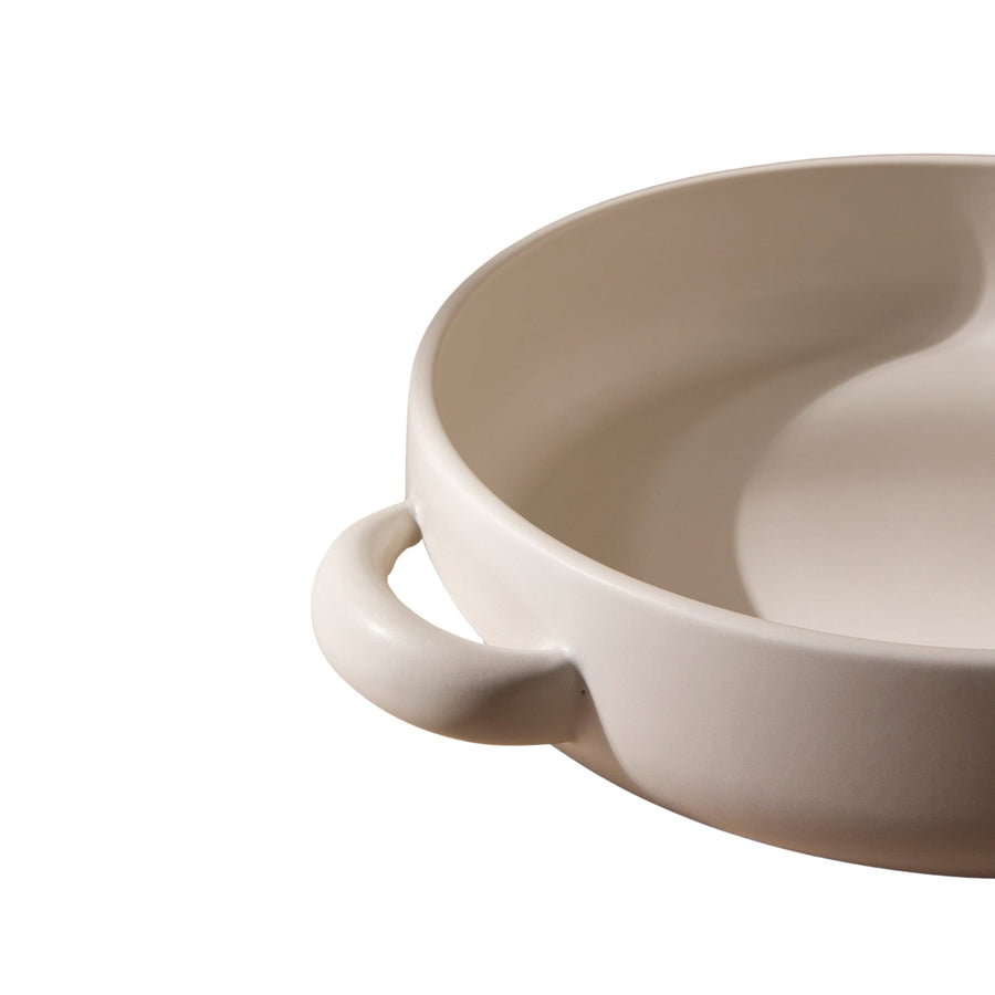Stoneware Serving Plate With Handles 13.4".