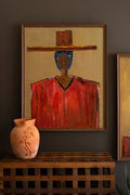 Man in Hat Framed Artwork.