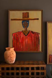 Man in Hat Framed Artwork.