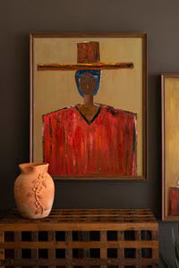 Man in Hat Framed Artwork.