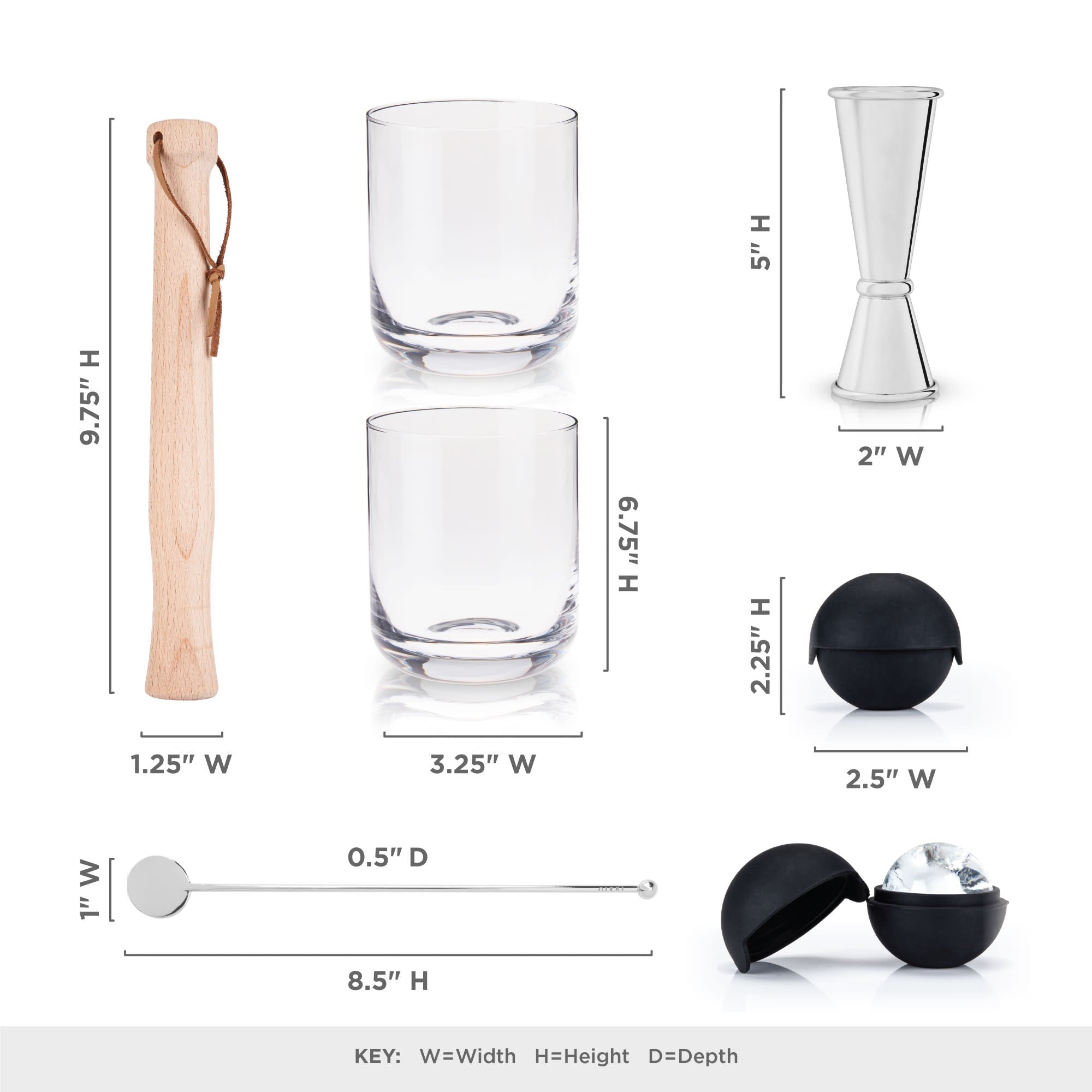 7 - Piece Professional Stainless Steel Muddled Barware Set - Shop_nameViski