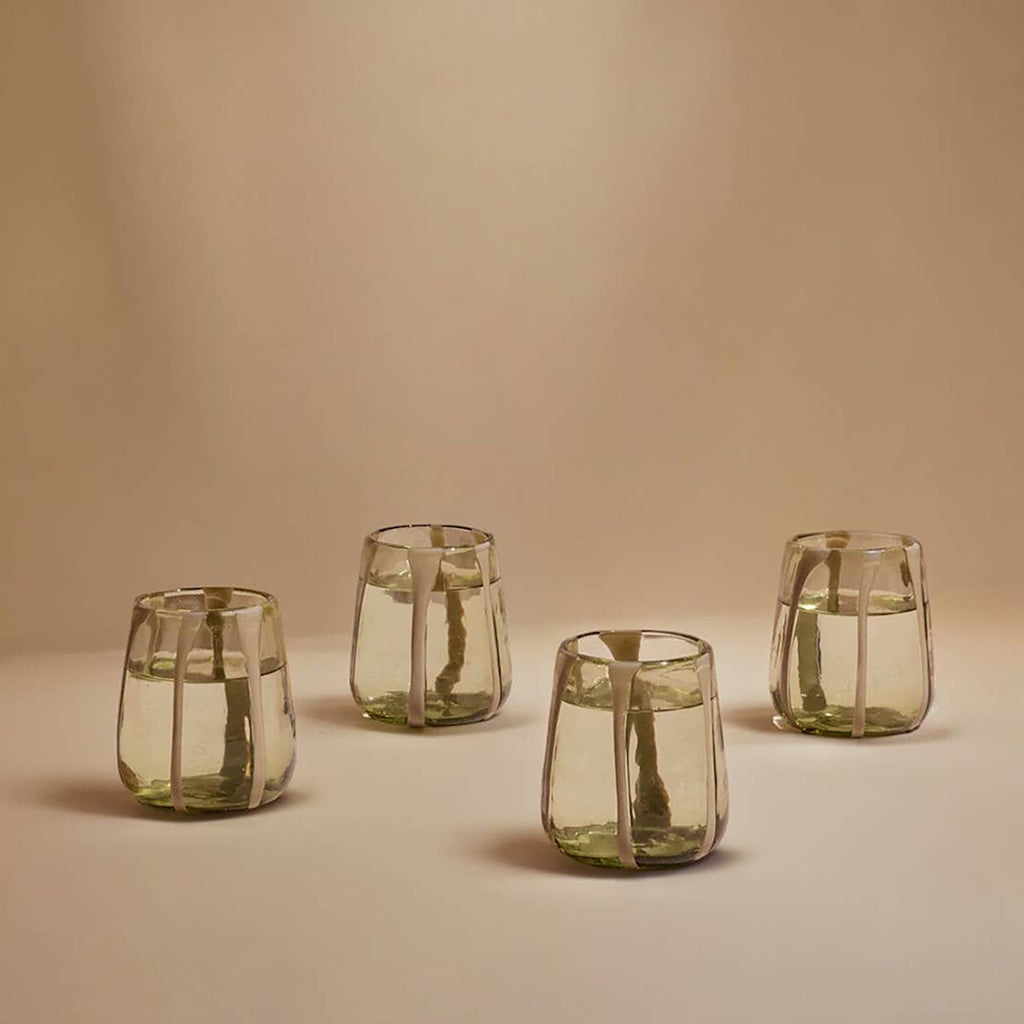 S/4 Olivia Short Green Olive Glass.