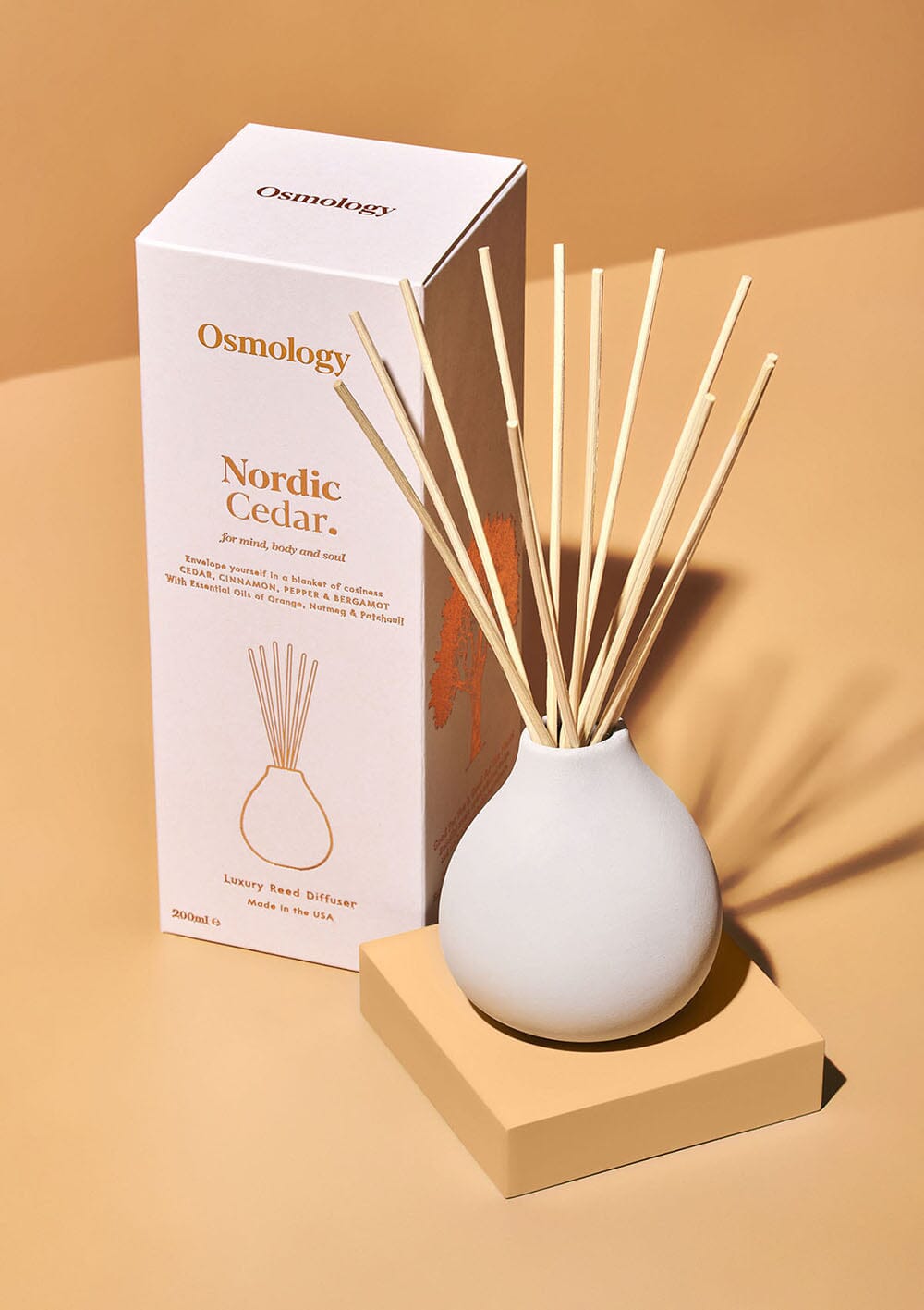Nordic Cedar Reed Diffuser - Cedar Cinnamon and Bergamot.