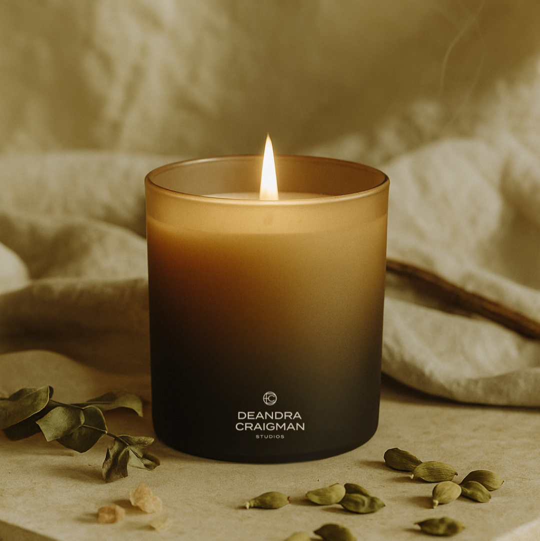 Santal Cardamom Candle & Playlist.