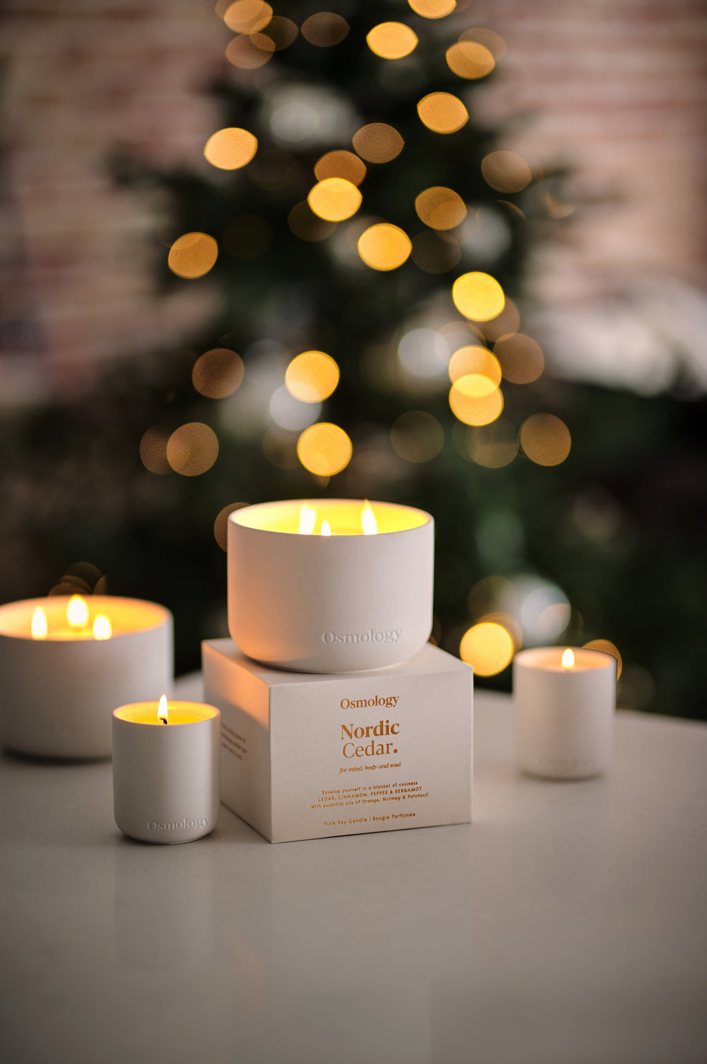 Nordic Cedar Scented Triple Wick Candle.