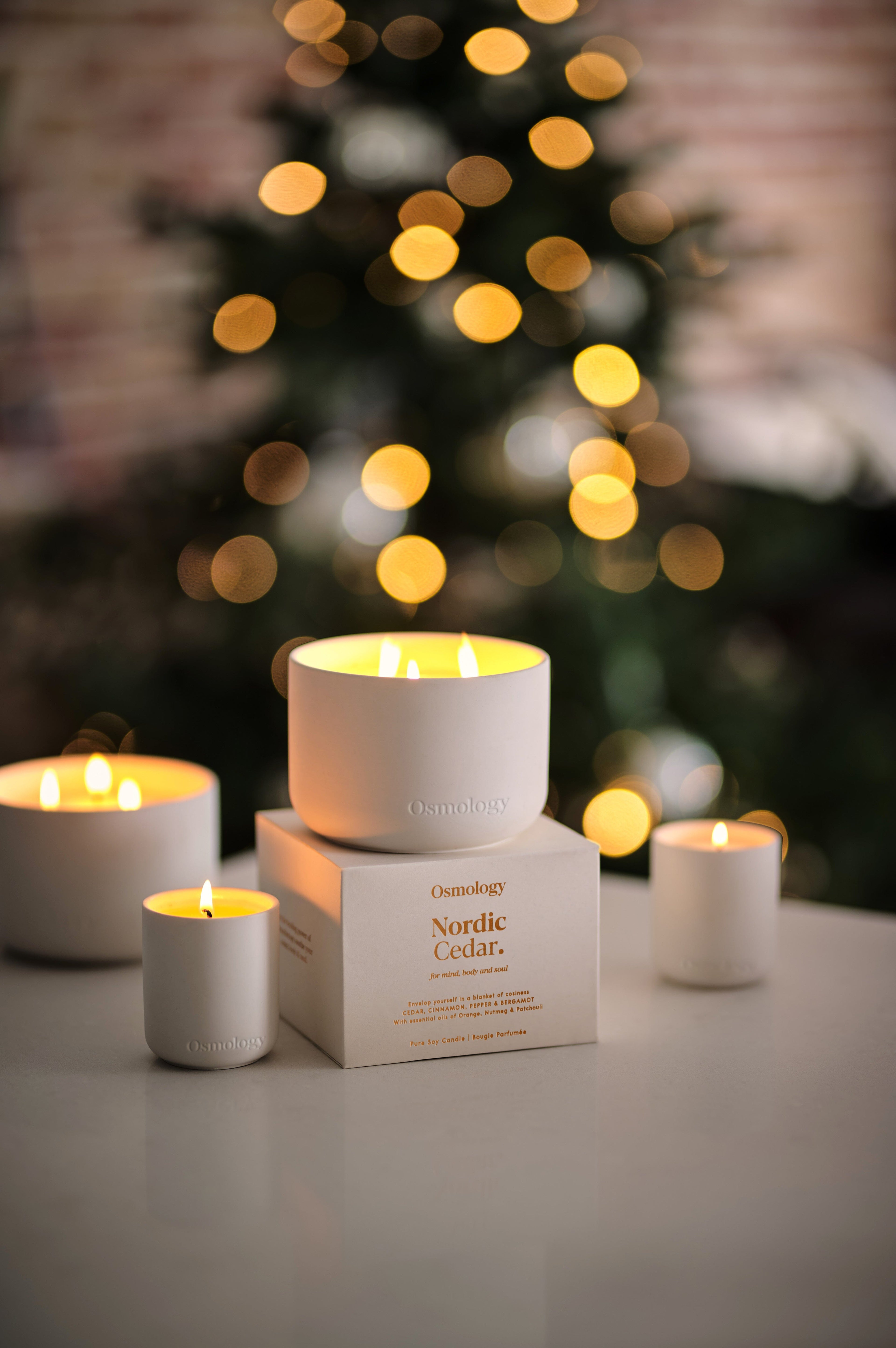 Nordic Cedar Scented Triple Wick Candle.