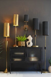 Fluted Black & Antique Gold Lamps