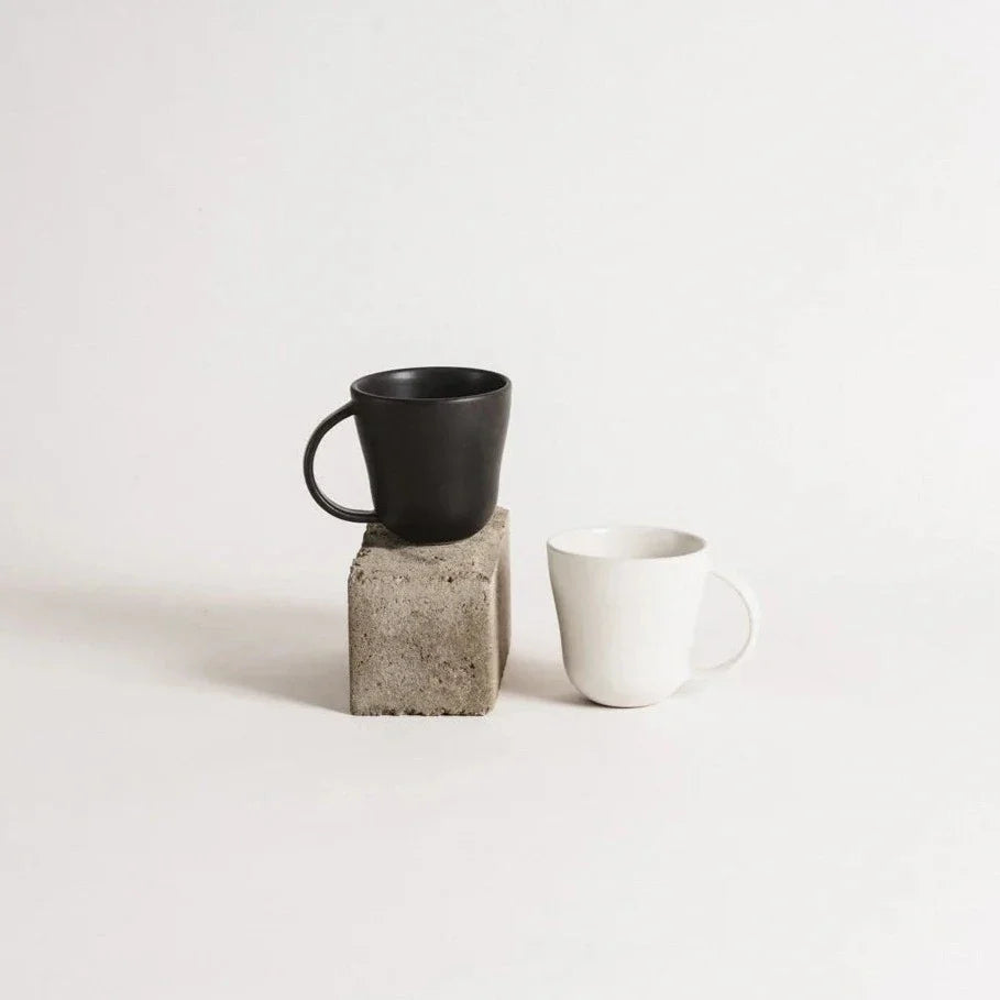 Stoneware Coffee Mug | Osun 6.7 oz  - | Set of 4 in Matte Black