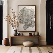 Oversized Big Leaf Maple Tree Ring Print | Handmade Massachusetts Woodcut Art | 36" x 48"