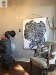 Oversized Big Leaf Maple Tree Ring Print | Handmade Massachusetts Woodcut Art | 36" x 48"
