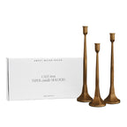 Gold Cast Iron Taper Candle Holders.