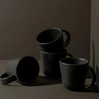 Stoneware Coffee Mug | Osun 6.7 oz  - | Set of 4 in Matte Black