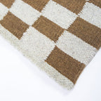 Zapotec Checkered Rug in Umber & Ivory