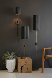 Fluted Black & Antique Gold Lamps