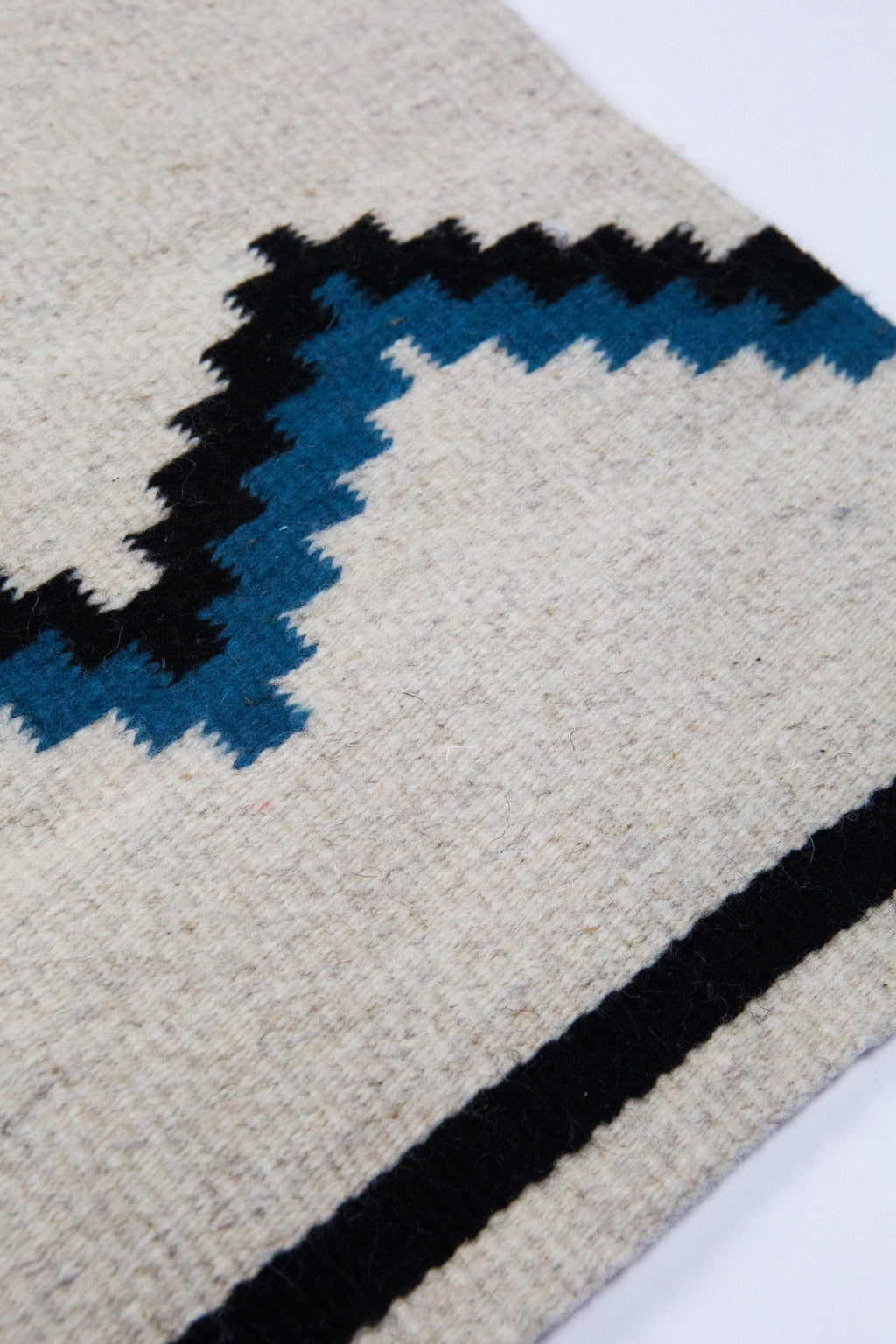Zapotec Blue & Black Zig Zag Rug #6