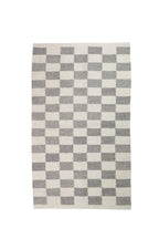 Zapotec Checkered Rug in Grey & Ivory