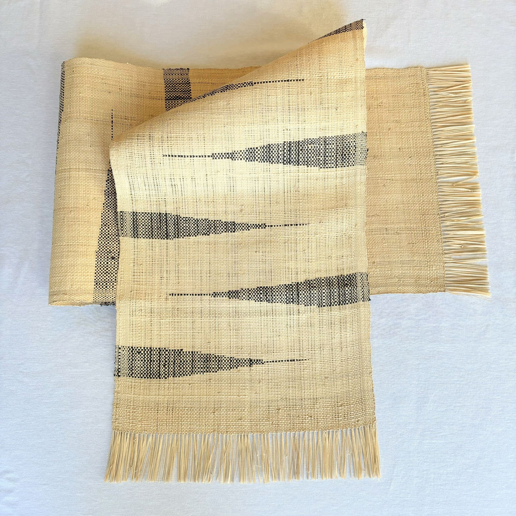 Raffia Table Runner - Handwoven Chevron