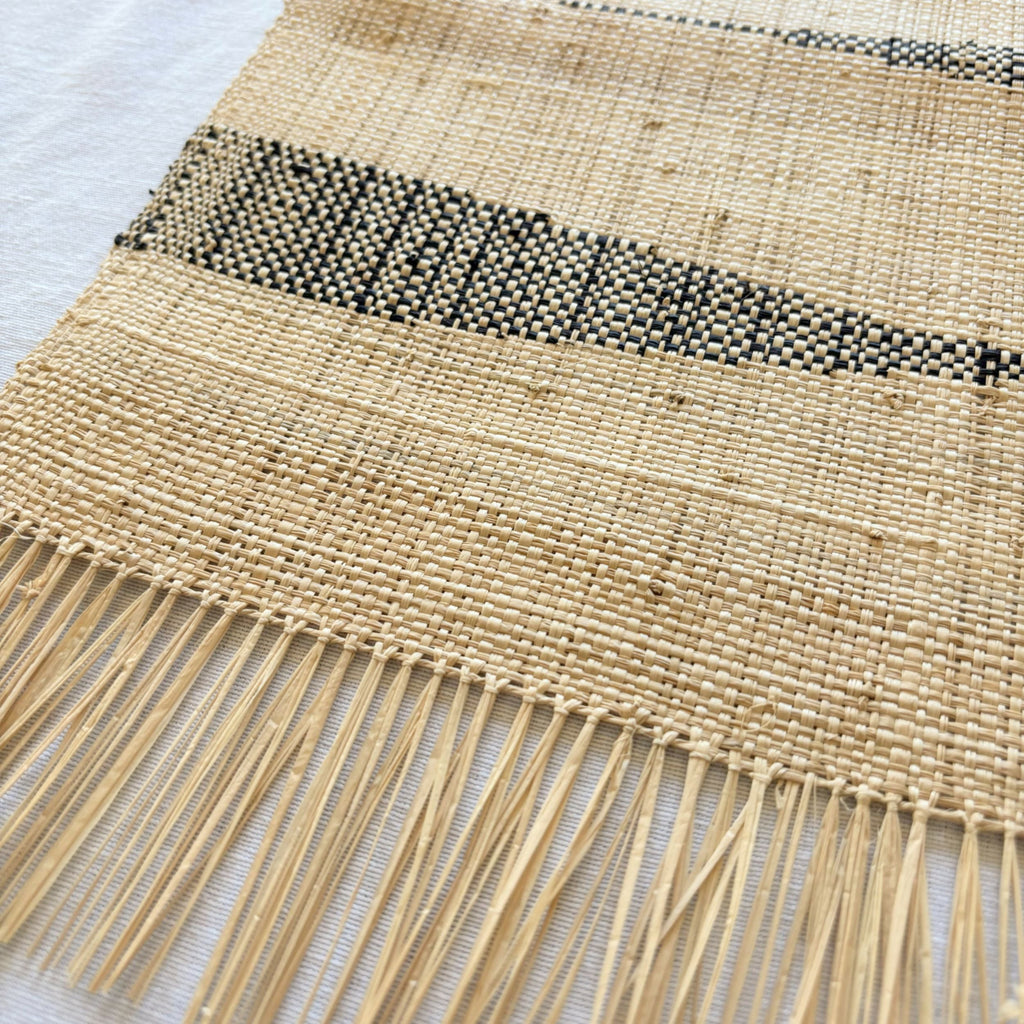 Raffia Table Runner - Handwoven Chevron