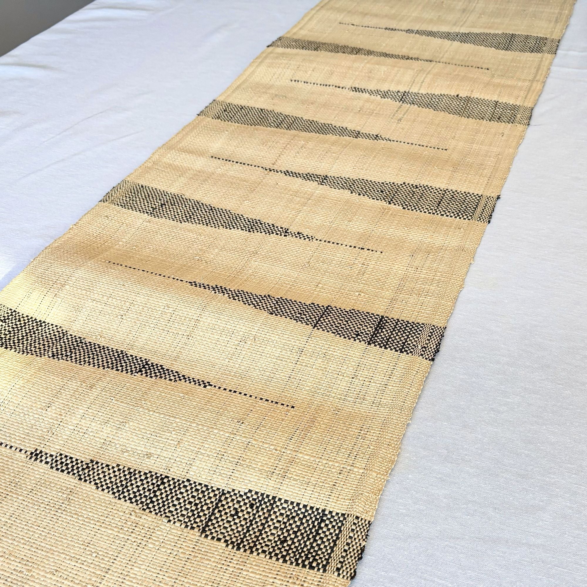 Raffia Table Runner - Handwoven Chevron