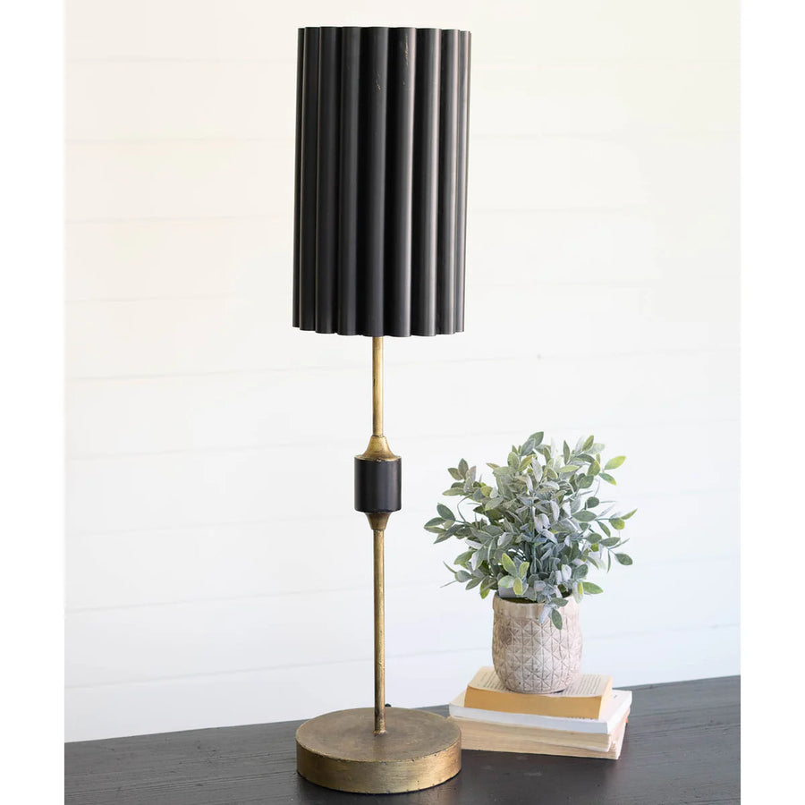Fluted Black & Antique Gold Lamps