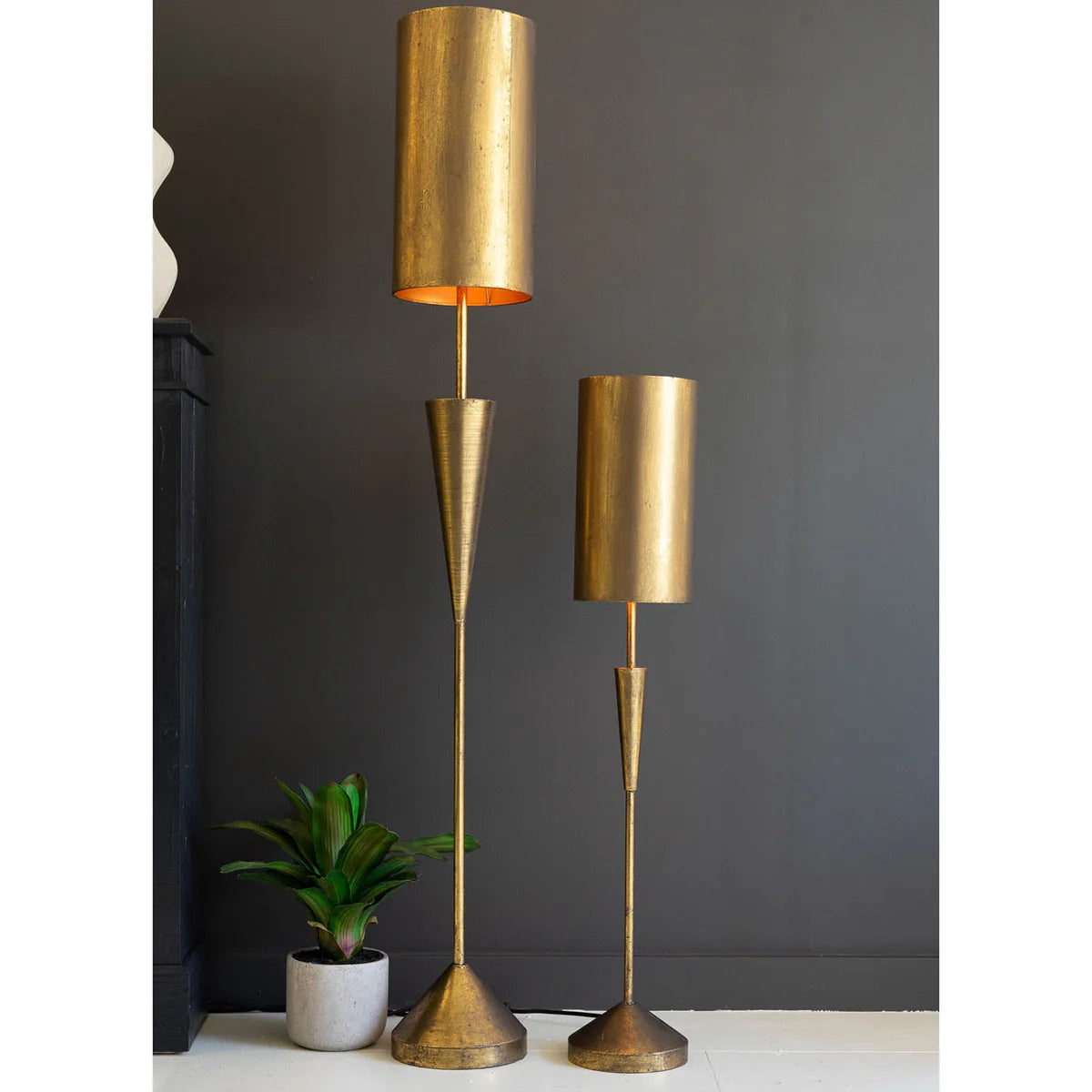Barrel Antique Gold Lamps