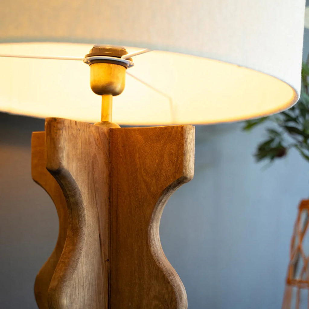 Wavy Mango Wood Floor Lamp