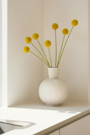 Tall Stone Composite Fluted Bulb Vase