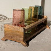 Cocktail Glass & Tray Set