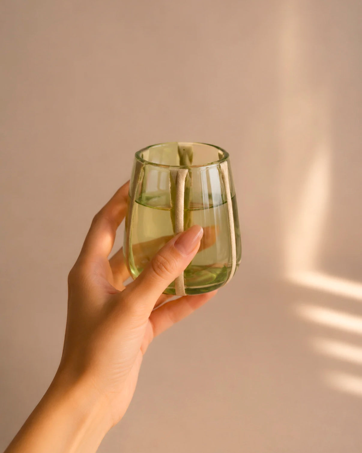 S/4 Olivia Short Green Olive Glass