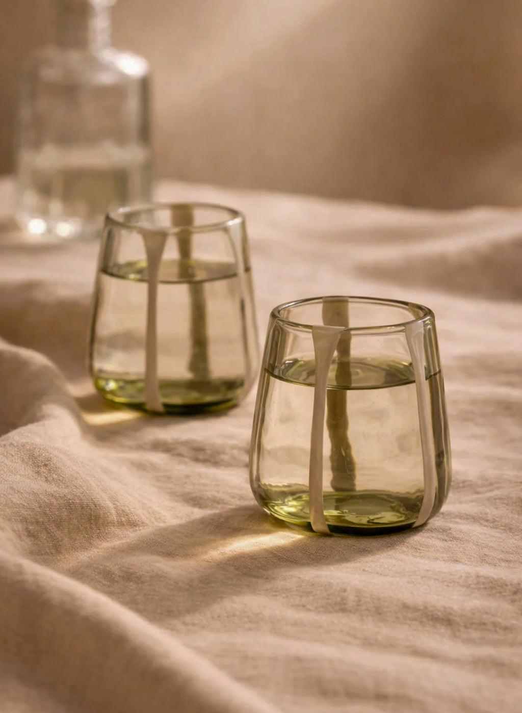 S/4 Olivia Short Green Olive Glass