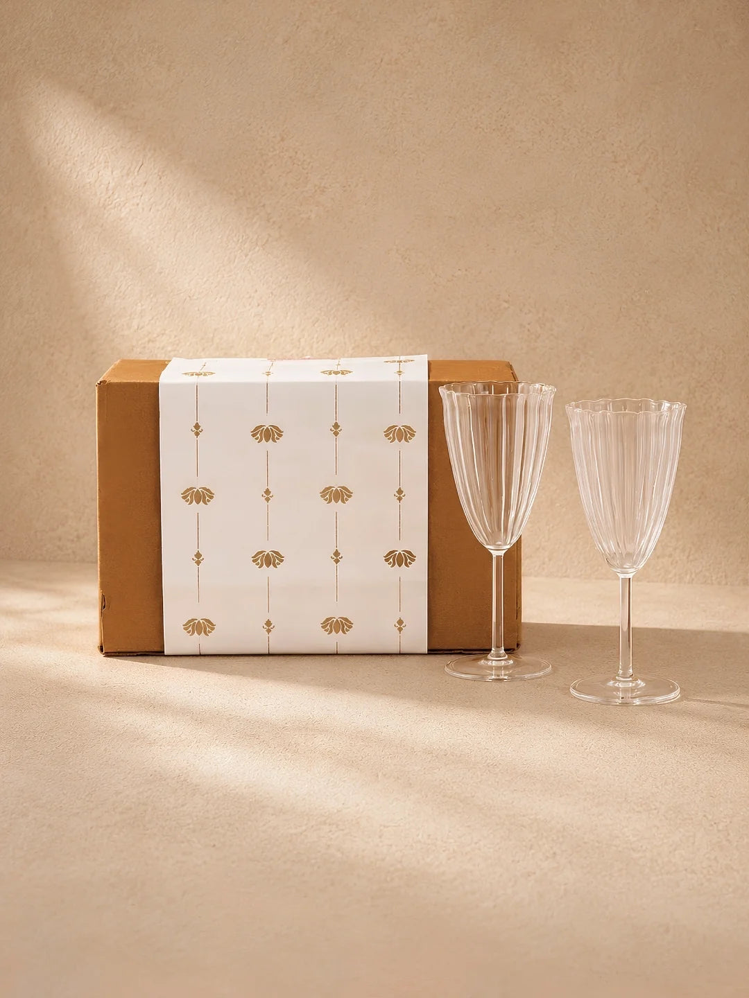 Kira Champagne Flutes, Set of 2 by Fleck India