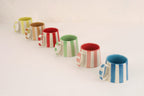 Ceramic Blue Stripe  Coffee cup- 220ml (SET OF 4)