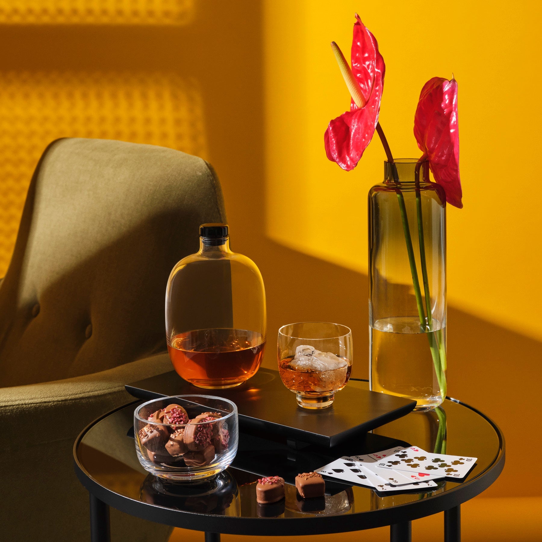 Malt Gift set with wooden tray.