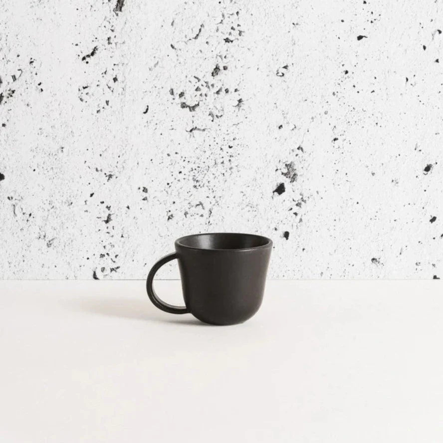 Stoneware Coffee Mug | Osun 6.7 oz  - | Set of 4 in Matte Black