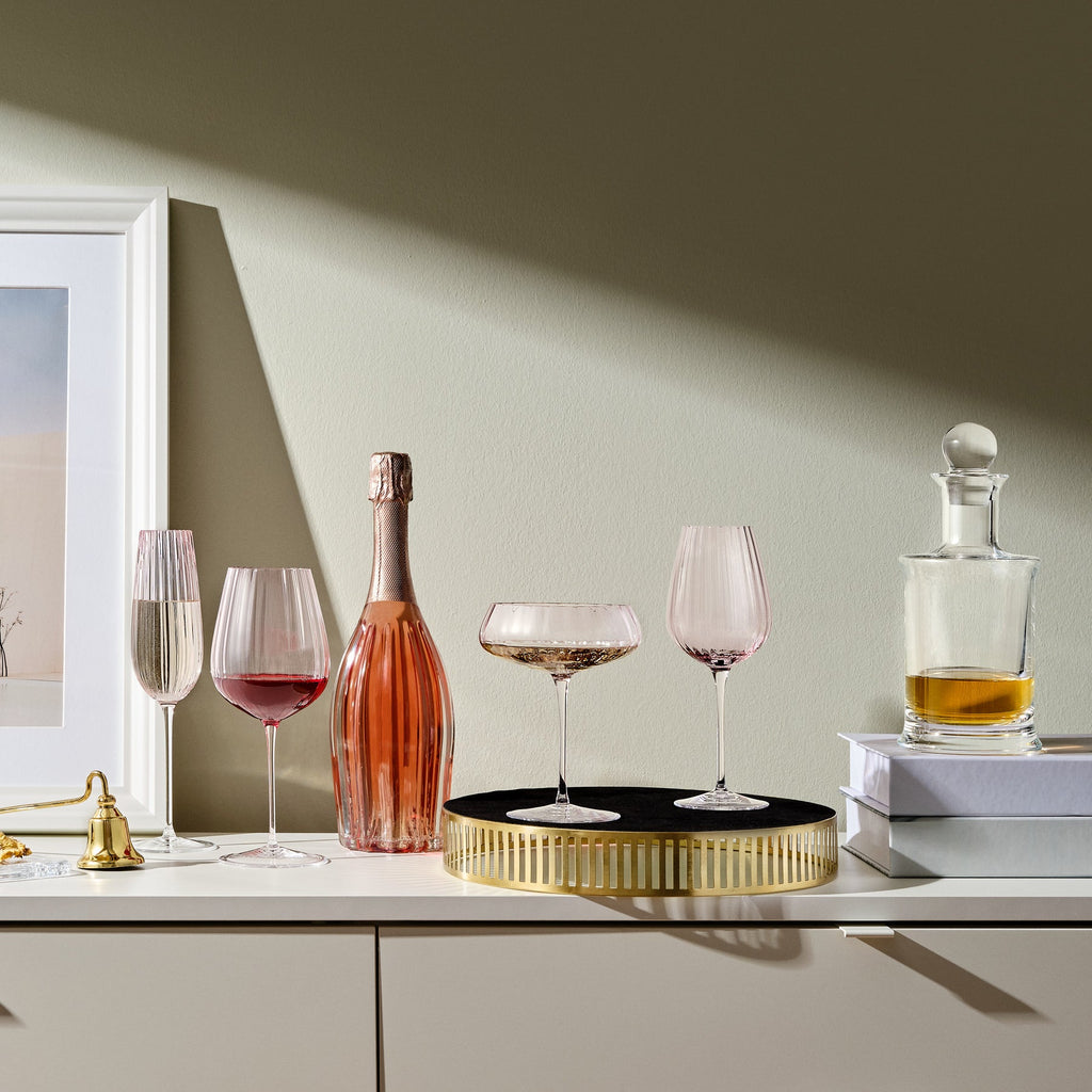 Round Up Dusty Rose Set of 2 Coupe glasses.