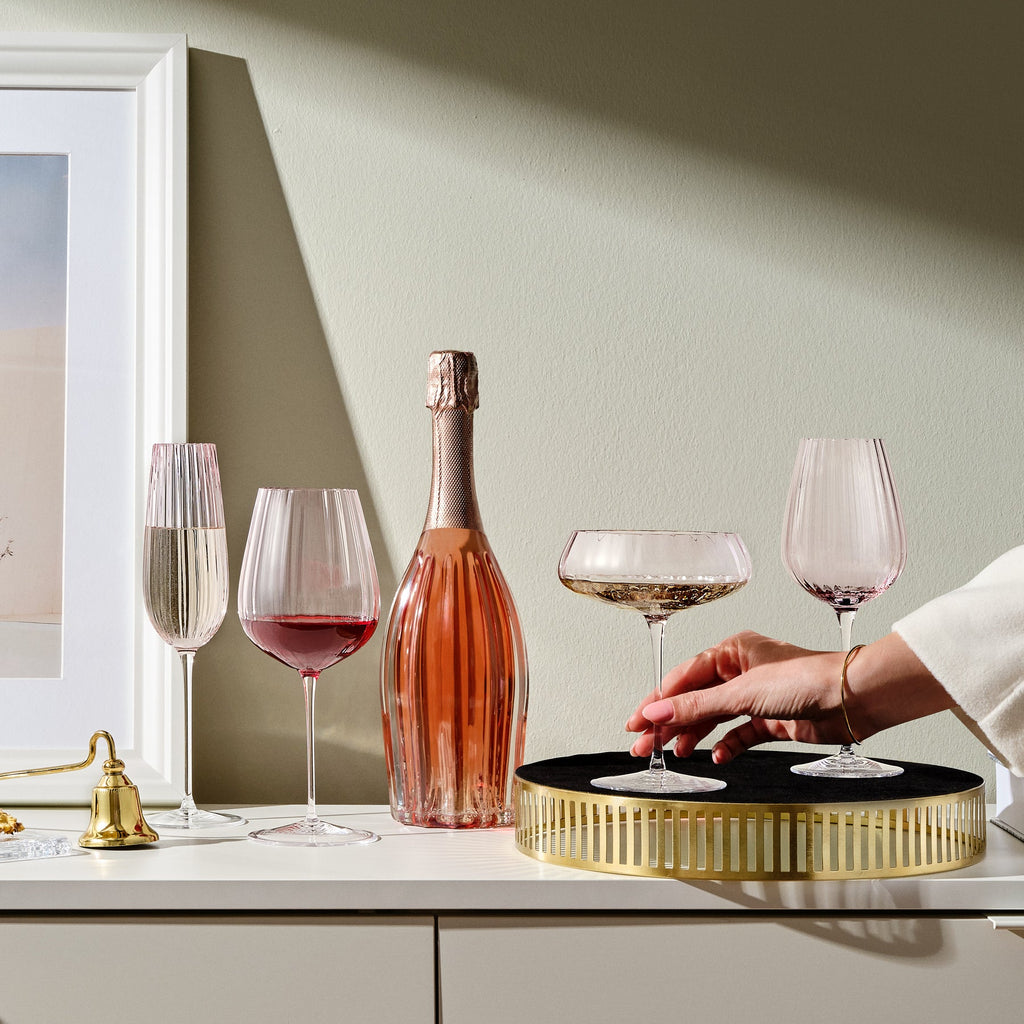 Round Up Dusty Rose Set of 2 Coupe glasses.