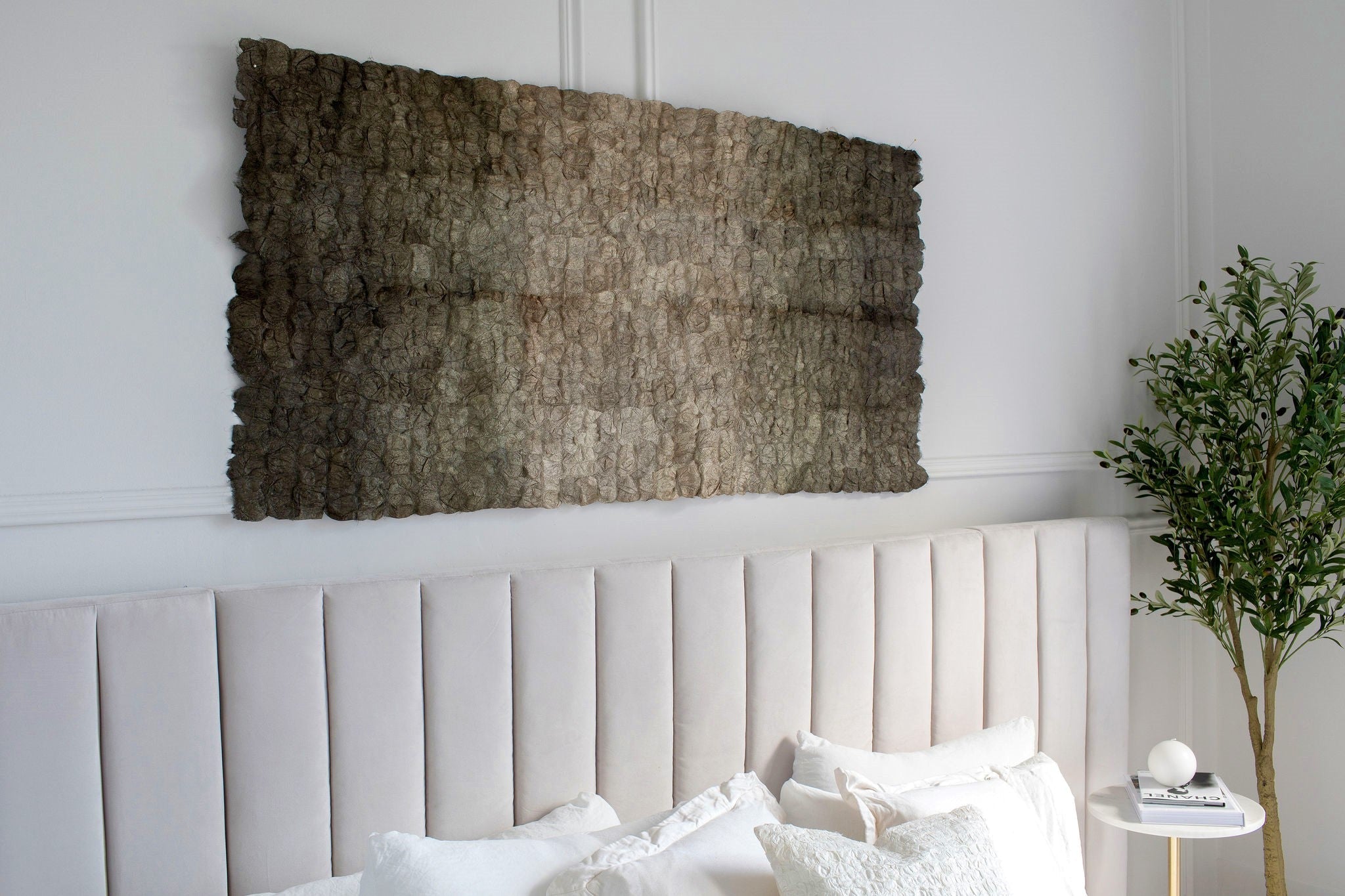 Plant Dyed Wild Silk Wall Hanging - Color Field - Natural Sage