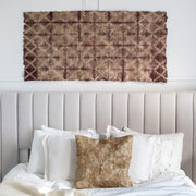 Plant Dyed Wild Silk Wall Hanging- Diamond Pattern - Natural Burgundy