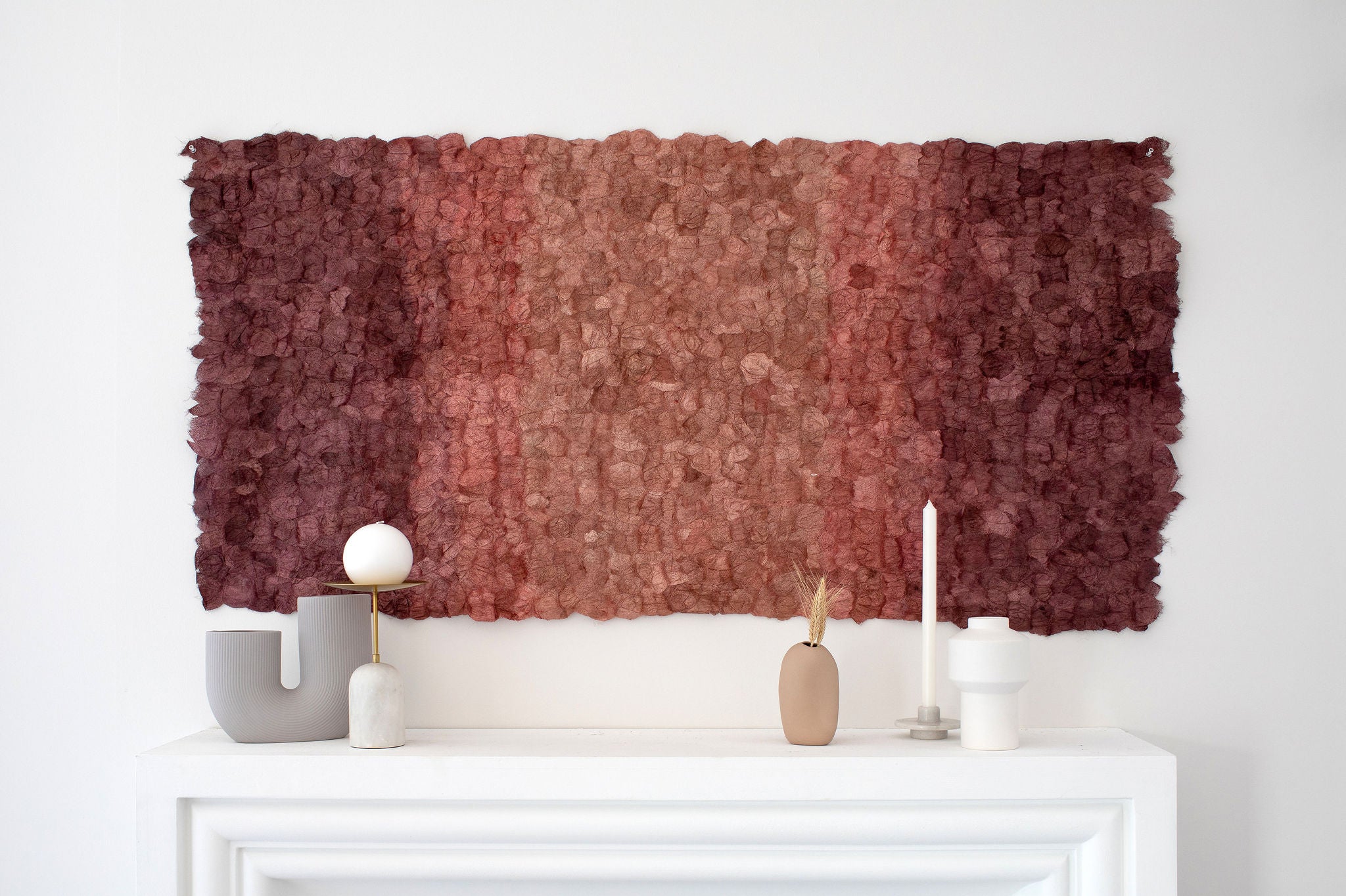 Wild Silk Color Field Wall Hanging - Burgundy