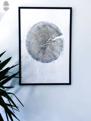 Handmade Tree Ring Prints from Reclaimed Wood | Three-Panel Woodcut Wall Art Set | 24" x 36" Each