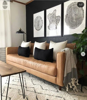 Handmade Tree Ring Prints from Reclaimed Wood | Three-Panel Woodcut Wall Art Set | 24" x 36" Each